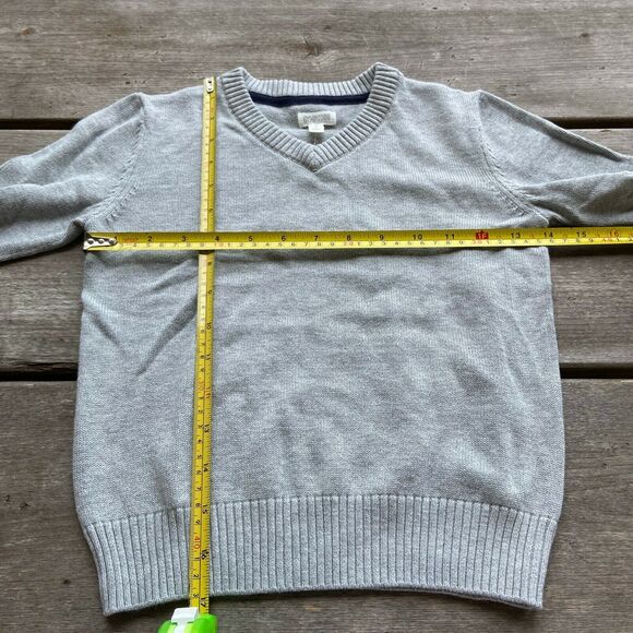 Gymboree Boys Sweater Size XS 4 Essentials Gray V-Neck Long Sleeve Solid NEW - Picture 7 of 8